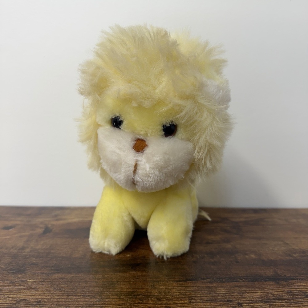 Vtg Eden Toys Yellow Lion Plush Wind Up Musical Motion Tested Works Born Free